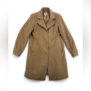 L.L.Bean Women's Classic Lambswool Polo Coat Overcoat Lambswool Size 12 Regular